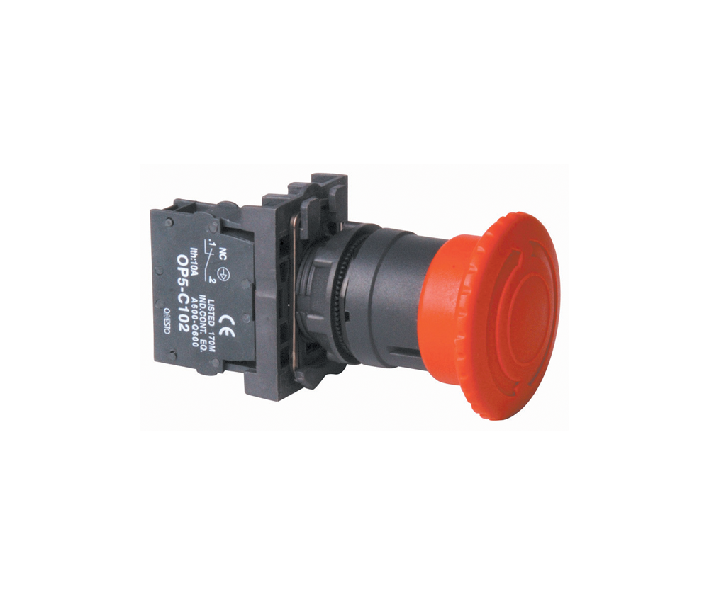 emergency stop push button latching red mushroom head panel mount safety switch industrial estop