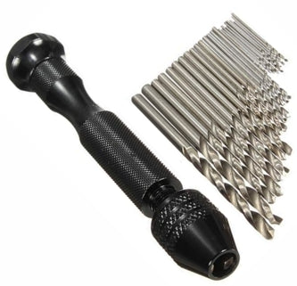 EIE Mini Aluminum Hand Drill with Keyless Chuck & Bit Set