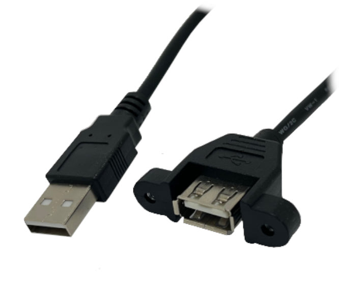 EIE USB 2.0 Lead P/Mount Socket to in-Line Plug