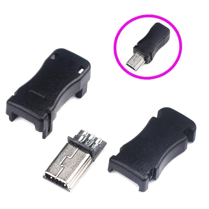 EIE Mini USB Plug in Black Housing 5P - Rewireable