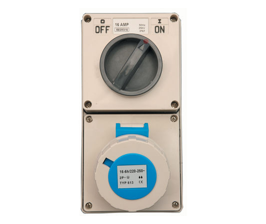 CEE IP67 Non-Interlocked Switched Socket – 16A & 32A | 3P, 4P & 5P | 230V & 380V | Surface Mount