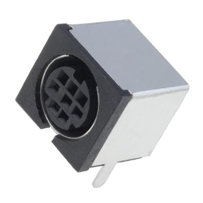 CS Socket Mini-DIN 8P Right-Angle PCB Shielded