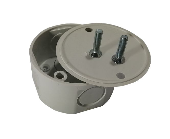EIE 20mm Round PVC Conduit Box 8W Incl. Cover & Screws