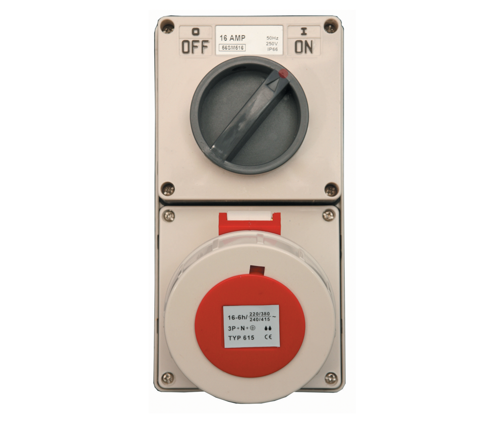 CEE IP67 Non-Interlocked Switched Socket – 16A & 32A | 3P, 4P & 5P | 230V & 380V | Surface Mount