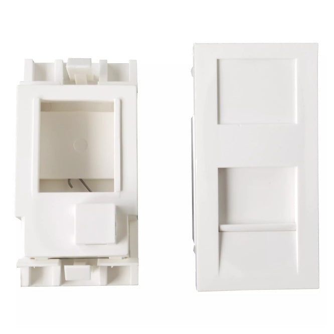 CS 25x50mm Str. 1 Port Snap Shuttered Keystone Adapter White