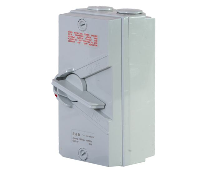 Swan Electric Isolator 20A 2P-3P Weatherproof Lockable