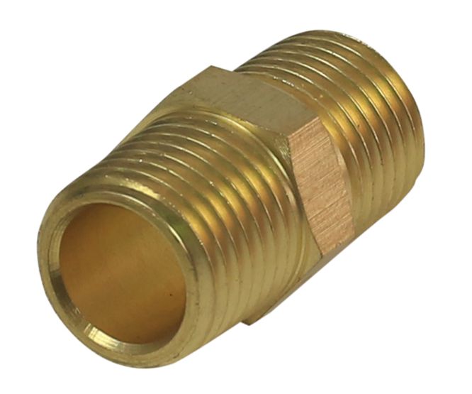 EIE Pneumatic Thread Coupler Brass Nipple 1/4-1/4 Male-Male