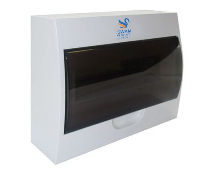 Swan Electric 12 Way PVC Surface Mount Samite DB with Tinted Flap