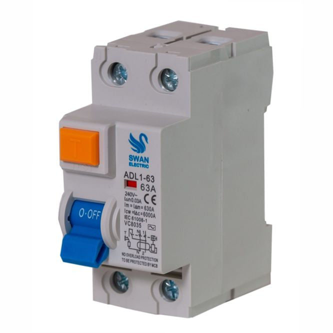 Swan Electric 2P earth leakage isolator RCD 30mA