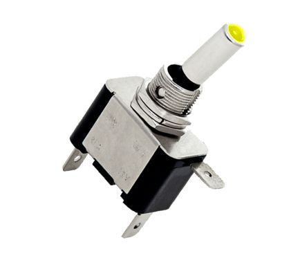 Daier Mini Toogle Switch Spst Iluminated Yellow 12V LED 20A