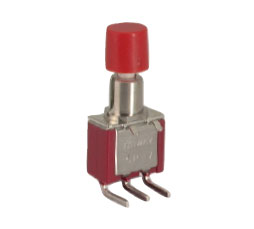 EIE Push Button Switch Mn SPDT on-Mom Right-Angle Red