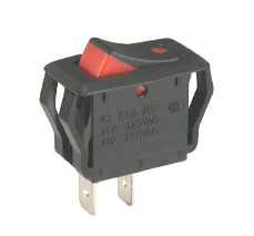 EIE Rocker Switch Spst 31x18 Bk Red-D