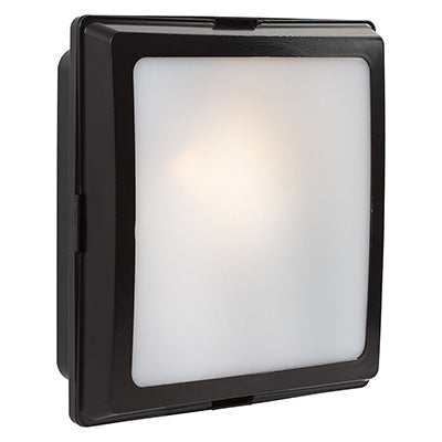 Eurolux black ABS square bulkhead light E27 IP44