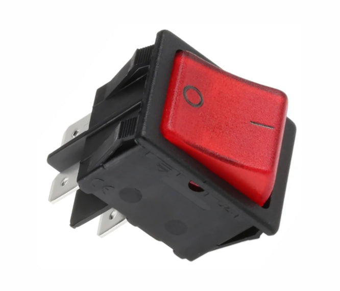 EIE Rocker Switch Dpst 27x22 Red NO-C