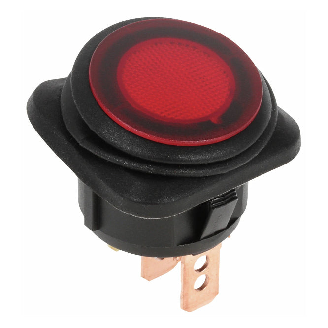 EIE Round Rocker Switch Red Spst 3-PIN