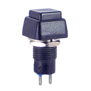 EIE Push Button Sq Switch Latching Spst 3A Black Solder M12 D=15mm L=30
