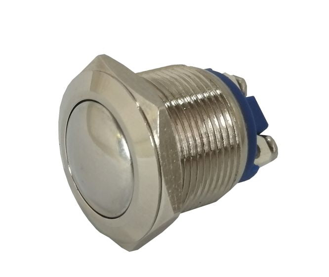 Daier Push Button Vandal Switch N.O. Spst 2A Metal Screw M19 D=22 L=28