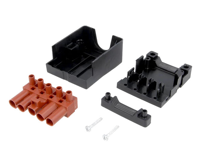 EIE Inline Pluggable Terminal Block Socket 16A 400V 5P Black/Brown