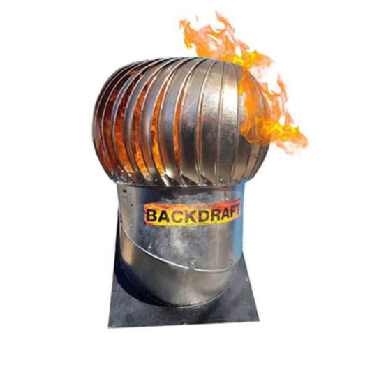 Backdraft industrial roof turbine ventilator with weather protection