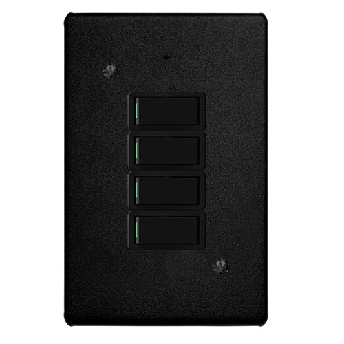 Crabtree Classic 4 Lever 1 Way Switch 50 x 100mm in Ferro Black