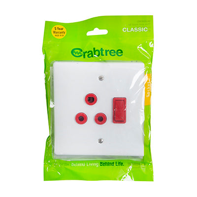 Crabtree Classic Dedicated Single Socket 100 x 100mm with Cover Plate in White