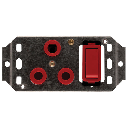 Crabtree Classic Single Dedicated Switched Socket 4 x 2 on Yoke in Red