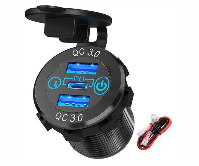 Daier 58W USB Car Charger 3-PORT Pd / USB-C / USB-3