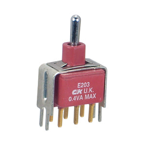 C&K Mini Toggle Switch Dpdt on-on PCB