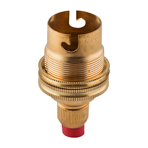 Eurolux B22 Brass Lampholder 10mm Cord Grip – H/C and Bag PP