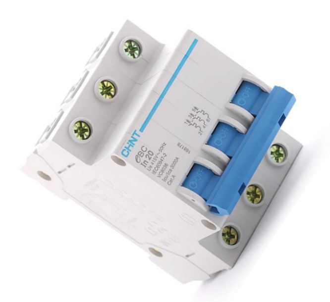 Mini DIN Rail Circuit Breaker 3kA C-Curve 6A–50A, 1P, 2P & 3P | Chint EBC