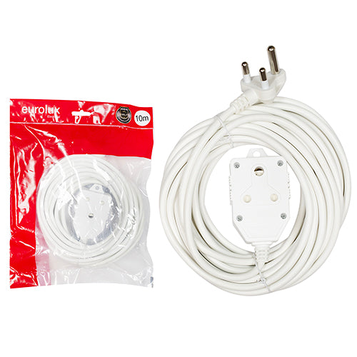 Eurolux 1.00mm Extension Cord White Back to Back Janus Coupler – 10m