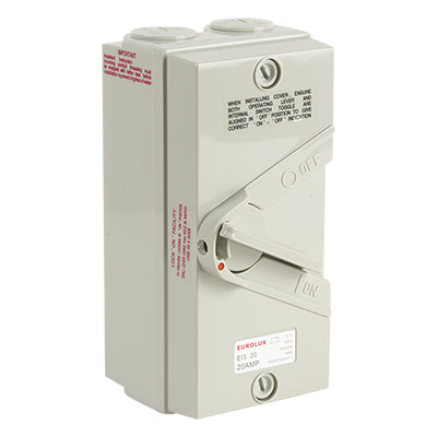 Eurolux 3 Pole Isolator Switch IP66 440V – 20A