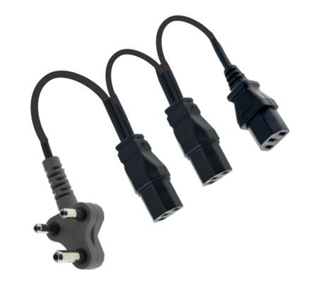 EIE Iec Lead SA15A Plug to 3XIEC Socket