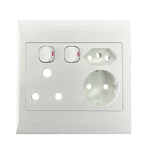 Eurolux Combination Socket 16A, 5A and Schuko 4 x 4 in White