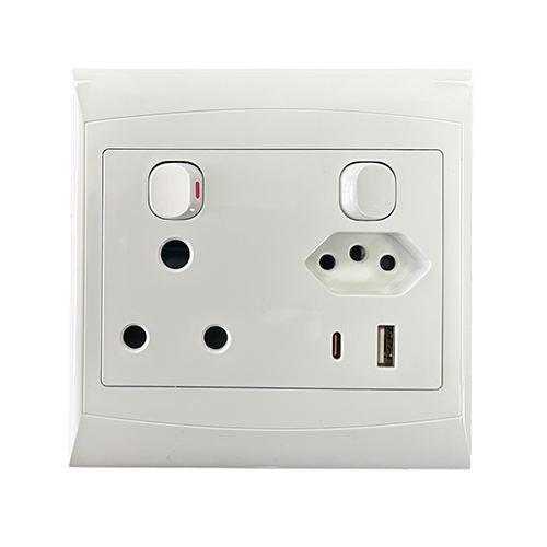 Eurolux Combination Socket with USB A+C 4 x 4 in White