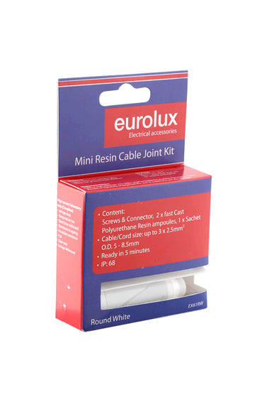 Eurolux Cable Joint Kit 3 x 2.5mm Round – White