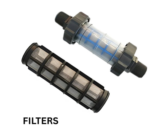 Microjet Irrigation Filters – 3/4\" and 1\" BSP Complete Filters with Replacement Mesh Screens (MBF Series)