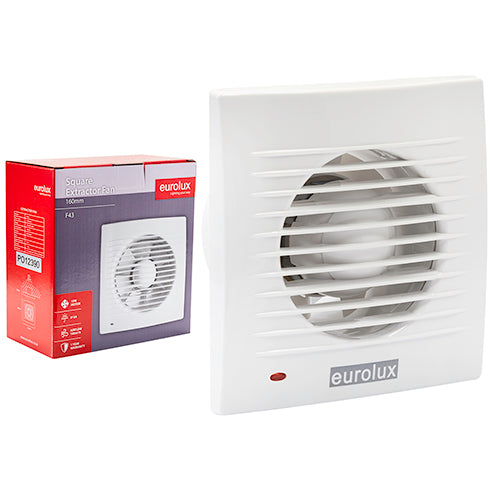 Eurolux Extractor Square Wall Fan 160mm – White, 15W