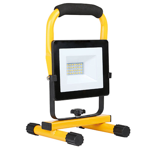 Eurolux 20W LED worklight on H stand, yellow and black, IP65