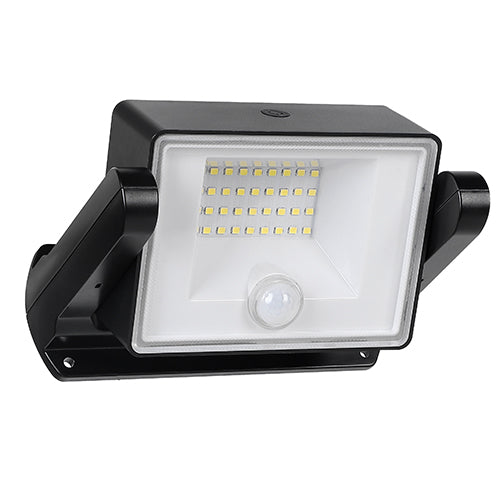 Eurolux 6W solar LED floodlight with sensor and auto rotation, black, IP65