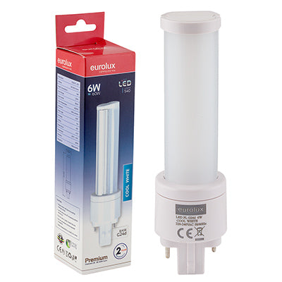 Eurolux PL 2Pin Premium 6W LED Lamp – G24d, 4000K Cool White