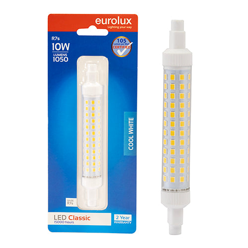 Eurolux QI Classic 10W LED Lamp – R7s, 4000K Cool White