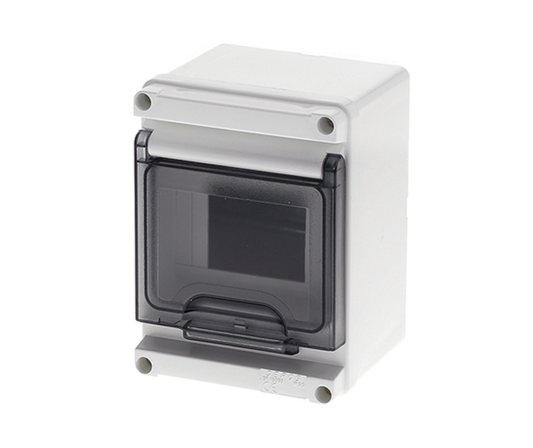 Geros Surface Mount DIN Rail Distribution Board, IP65, Smoky Door