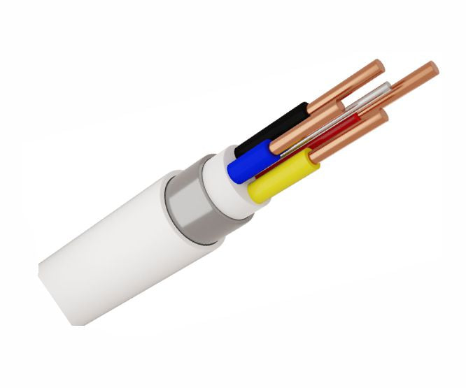 EIE Surfix Cable Cu 4.0mm² 4C+EARTH Round White