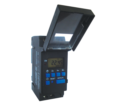 7 Day Digital Timer, 20A, Mini Rail Mount