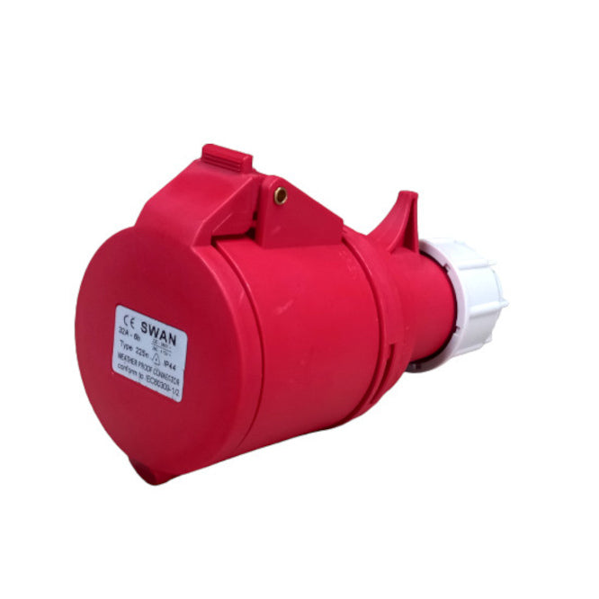 Swan Electric Inline Industrial Coupler Socket 32A 5P (3P+E+N) IP44