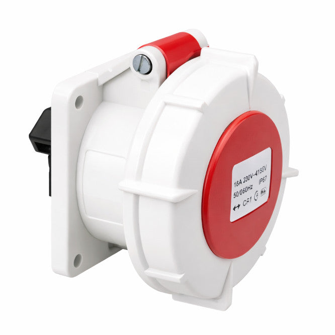 Swan Electric Industrial Socket Flush 5P 6H 63A 415V 3P+E+N+C Panel Mount