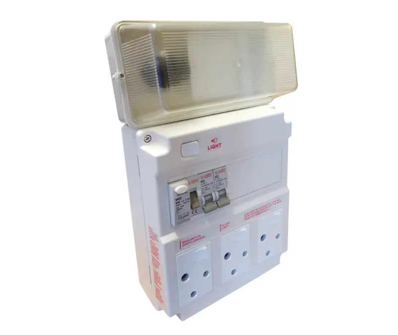 Onesto hinged 9 way mini ready board with earth leakage and sockets