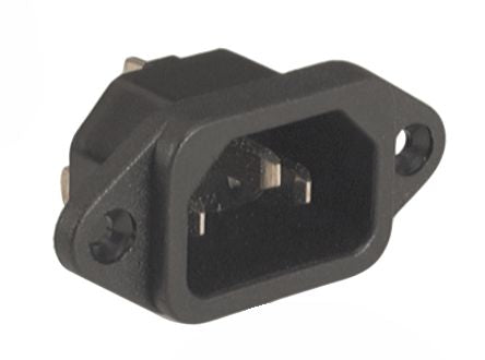EIE C14 Iec Plug Adapter Press-Fit 15A 250VAC - Flanged