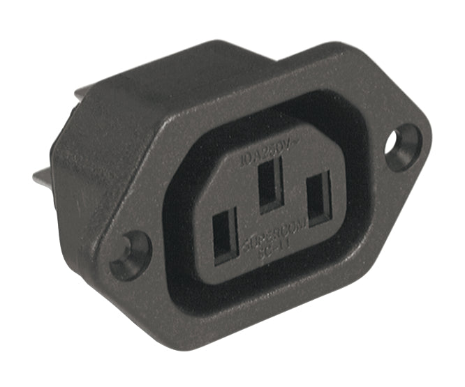 EIE C13 Iec Socket Flange Mount Solder Tag 4.8mm